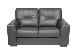 HOME Aston Regular Leather Sofa - Black
